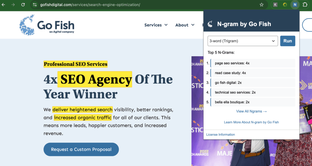 N-Gram by Go Fish – Free SEO Chrome Extension featured cover image